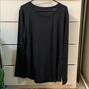 Black Subtle Stripe Long Sleeve T